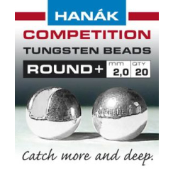 Hanak Tungsten Beads Round+ Silver