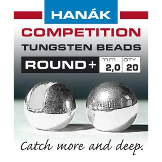 Hanak Tungsten Beads Round+ Silver 5,5MM