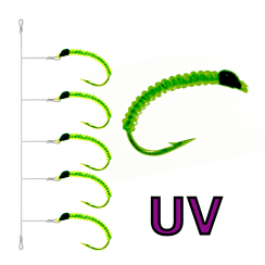 Hegene UV 5er Green D-Rib Glitter Head