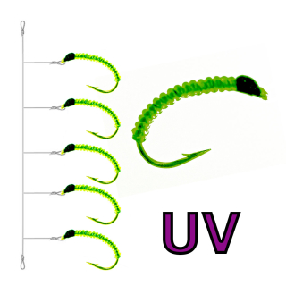 Hegene UV 5er Green D-Rib Glitter Head 12