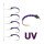 Hegene UV 5er Synth. Quill Purple Glitter Head 14