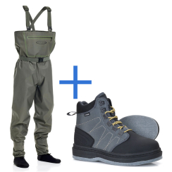 Set Waders Vision Rio Vanda e Scarpe da Wading Atom Feltro