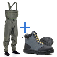 Set Waders Vision Rio Vanda e Scarpe da Wading Atom Feltro