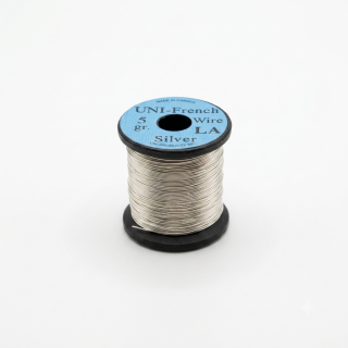 UNI-French Wire - Bindedraht für Fliegenfischen - Silber / Large (5g)