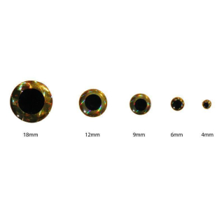 FTS 3D Eyes Silver - Schwarz 4mm