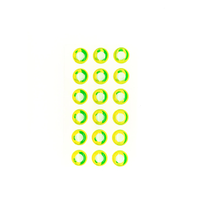 Bauers 3D Epoxy Eyes Luccio Fluorescente White/Chartreuse 16 mm