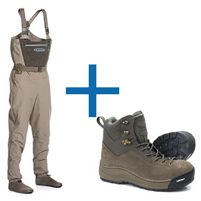 set flyfishing waders and boots